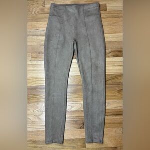SPANX High Waist Faux Suede Leggings Medium Tan Stretchy Compression